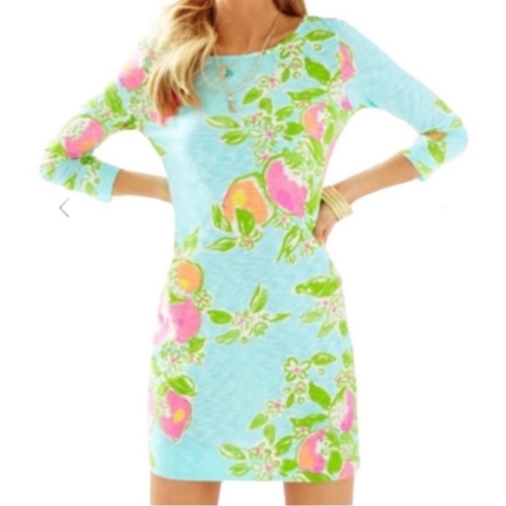 LILLY PULITZER MARLOWE DRESS in LEMON PRINT, Sz M •LIKE NEW•
